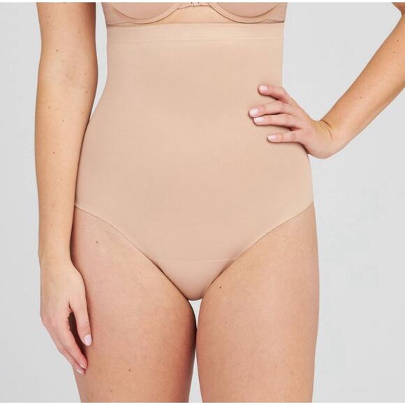 ASSETS by SPANX High Waist Shaping Thong Beige L Medium Control Compression - Picture 1 of 2